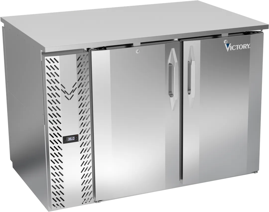 Victory VBB48HC-PT-S Pass‑Thru Bar Cooler, 48" W x 34" H, 15.1 cu ft, 4 Doors, Stl, R290, 1/4 HP 115V