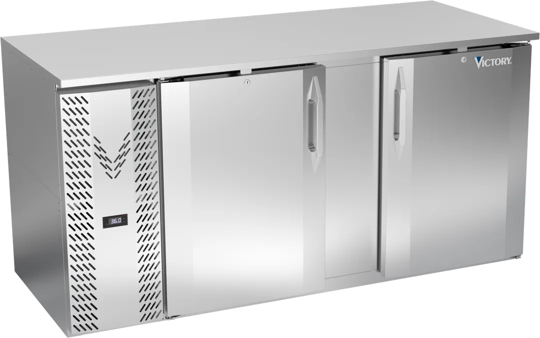 Victory VBB68HC-S 68" Stainless Steel Back Bar Refrigerator, 2 Doors, 21.984 cu. ft., 115V