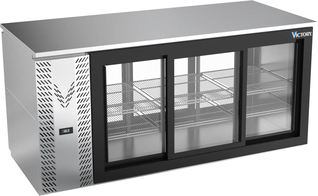 Victory VBB72HC-GS-PT-S Pass-Thru Bar Cooler 72"W x31-7/8"D x34"H 23.6 cu ft 6 Glass Doors SS R290
