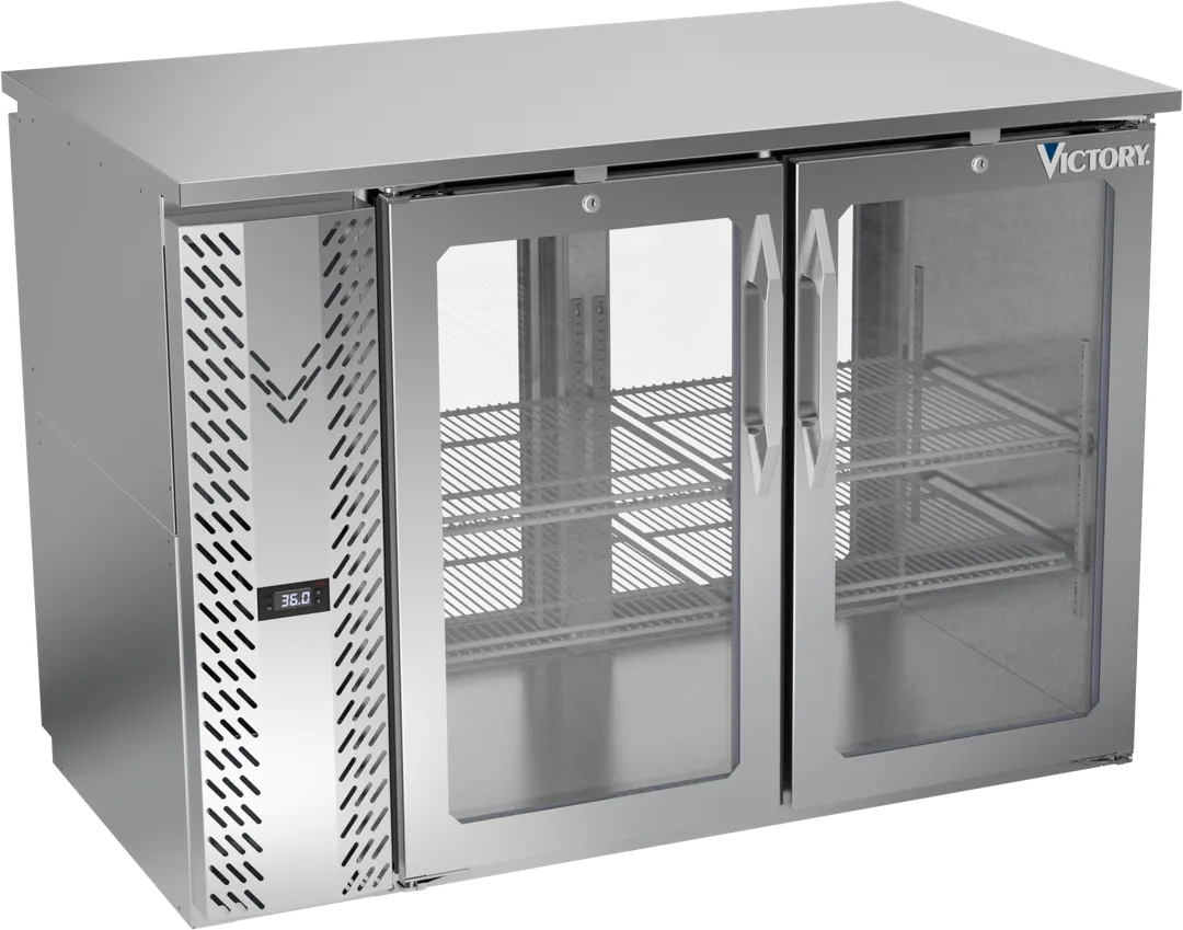 Victory VBBN48HC-G-PT-S 48" Pass-Thru Back Bar Refrigerator, 4 Glass Doors, Stainless Steel, 12.56 cu. ft., 115v