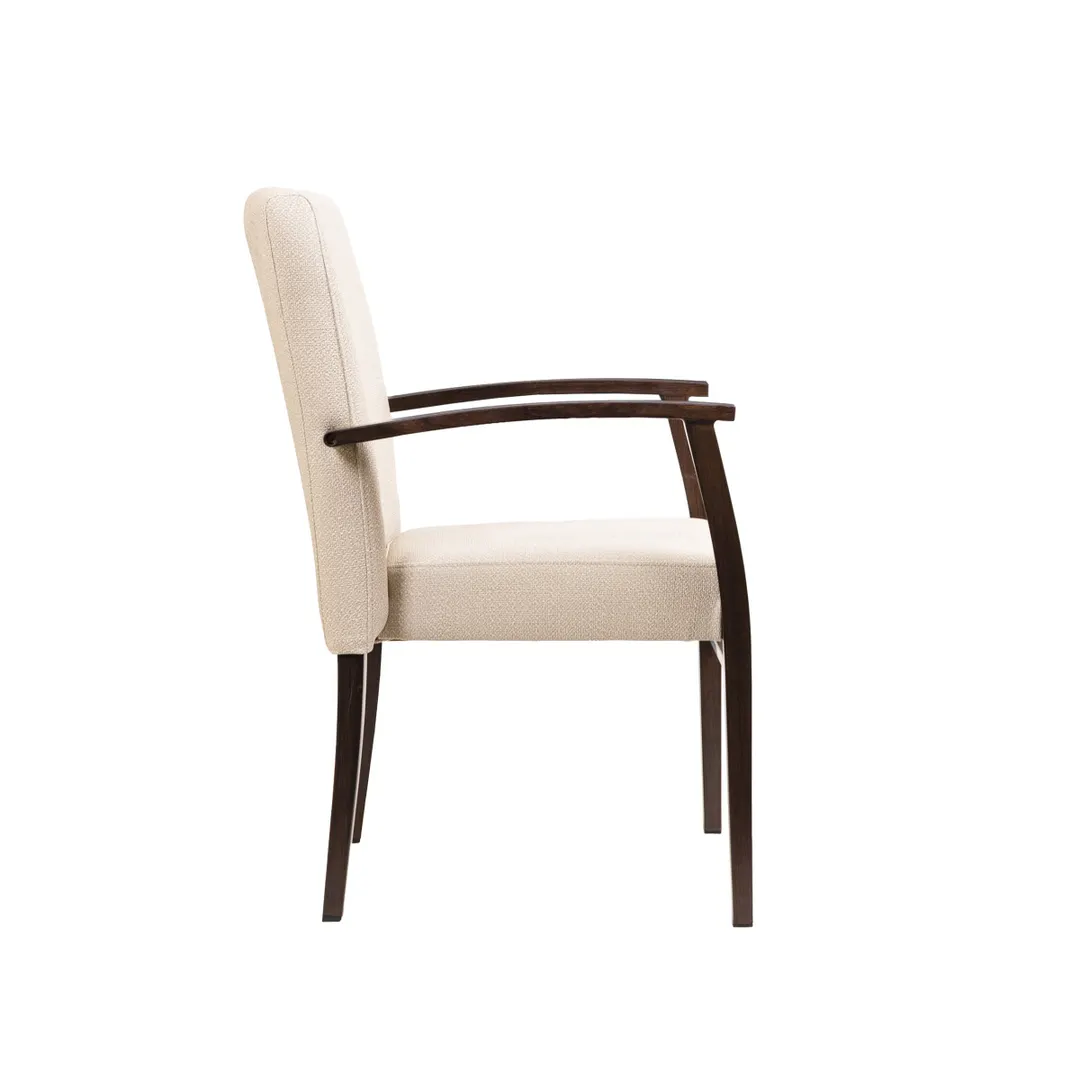 G & A 2853 Mila Banquet Arm Chair, Stackable 3 High, Upholstered Back & Seat, Welded 12 Gauge Aluminum