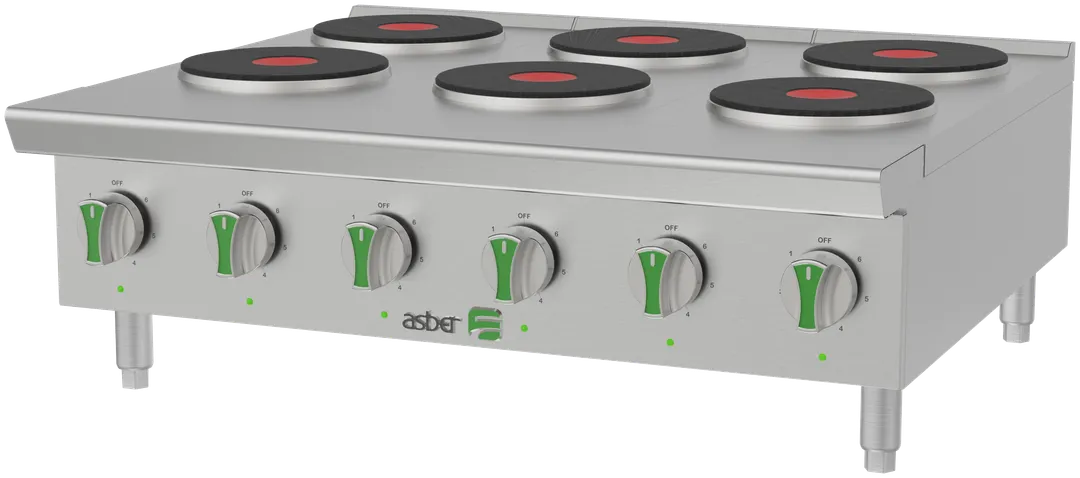 Asber AEHP 6 36 EM Gas Countertop Hotplate