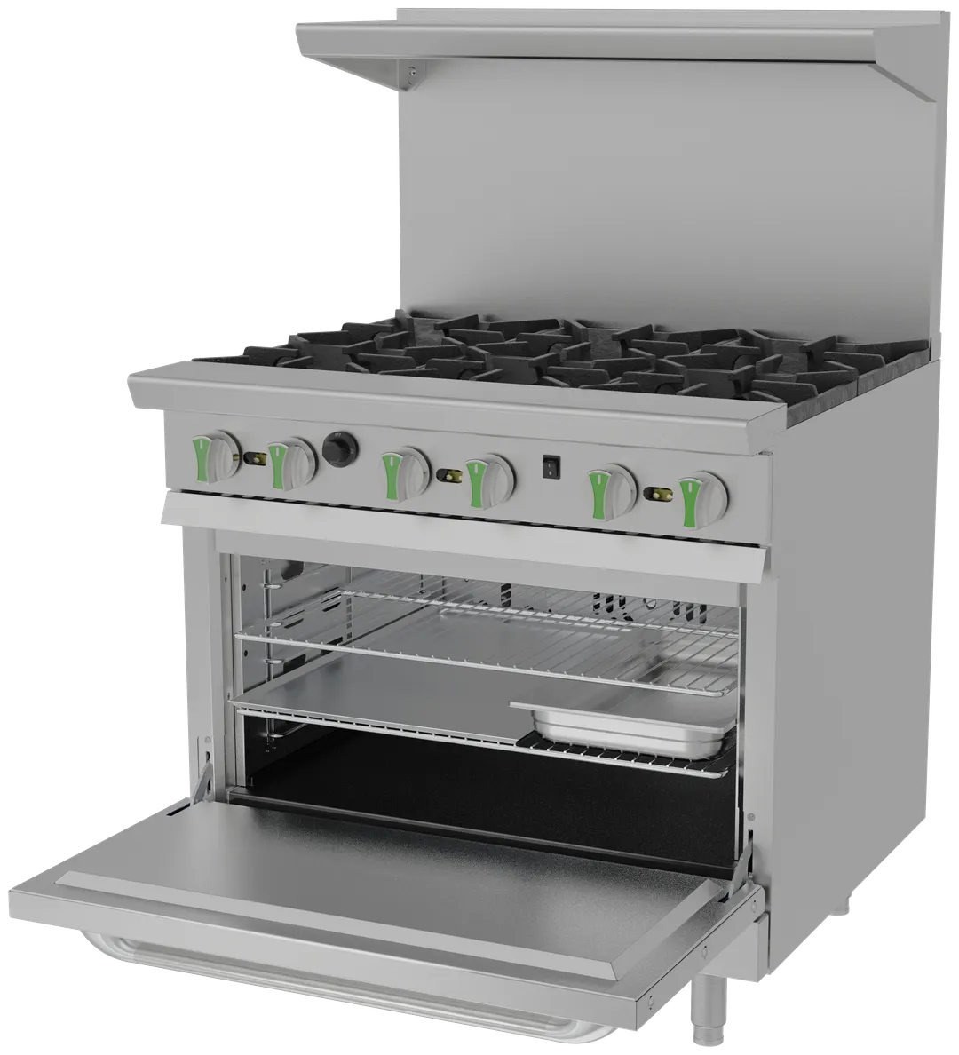Asber AER 6 36 C EM Gas 36" Restaurant Range