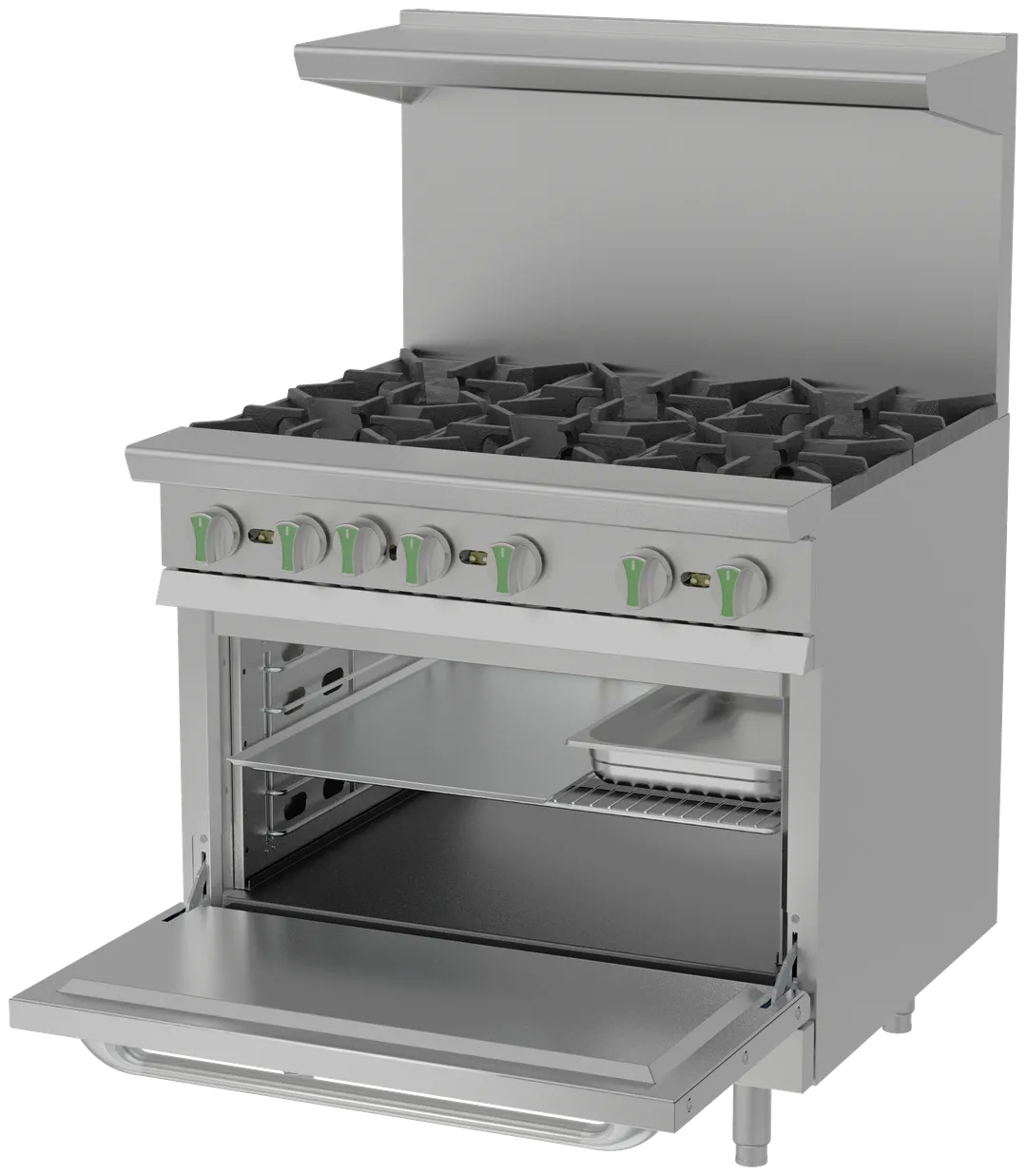 Asber AER 6 36 EM Gas 36" Restaurant Range