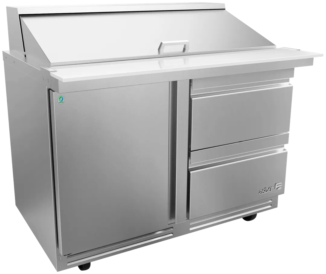 Asber APTM 48 18 D2 P 48" Mega Top Sandwich and Salad Prep Table w/ 2 Drawers & 1 Door, 18 Pans