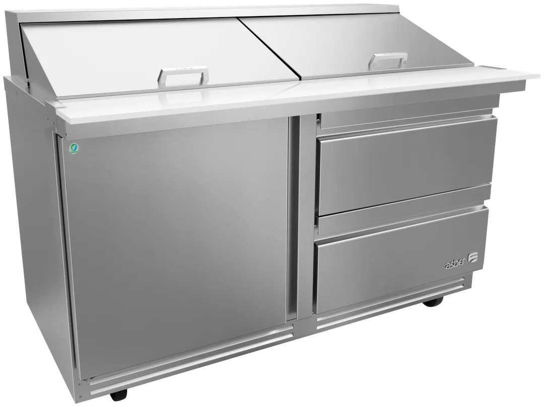 Asber APTM 60 24 D2 P 60" Mega Top Sandwich and Salad Prep Table w/ 2 Drawers & 1 Door, 24 Pans