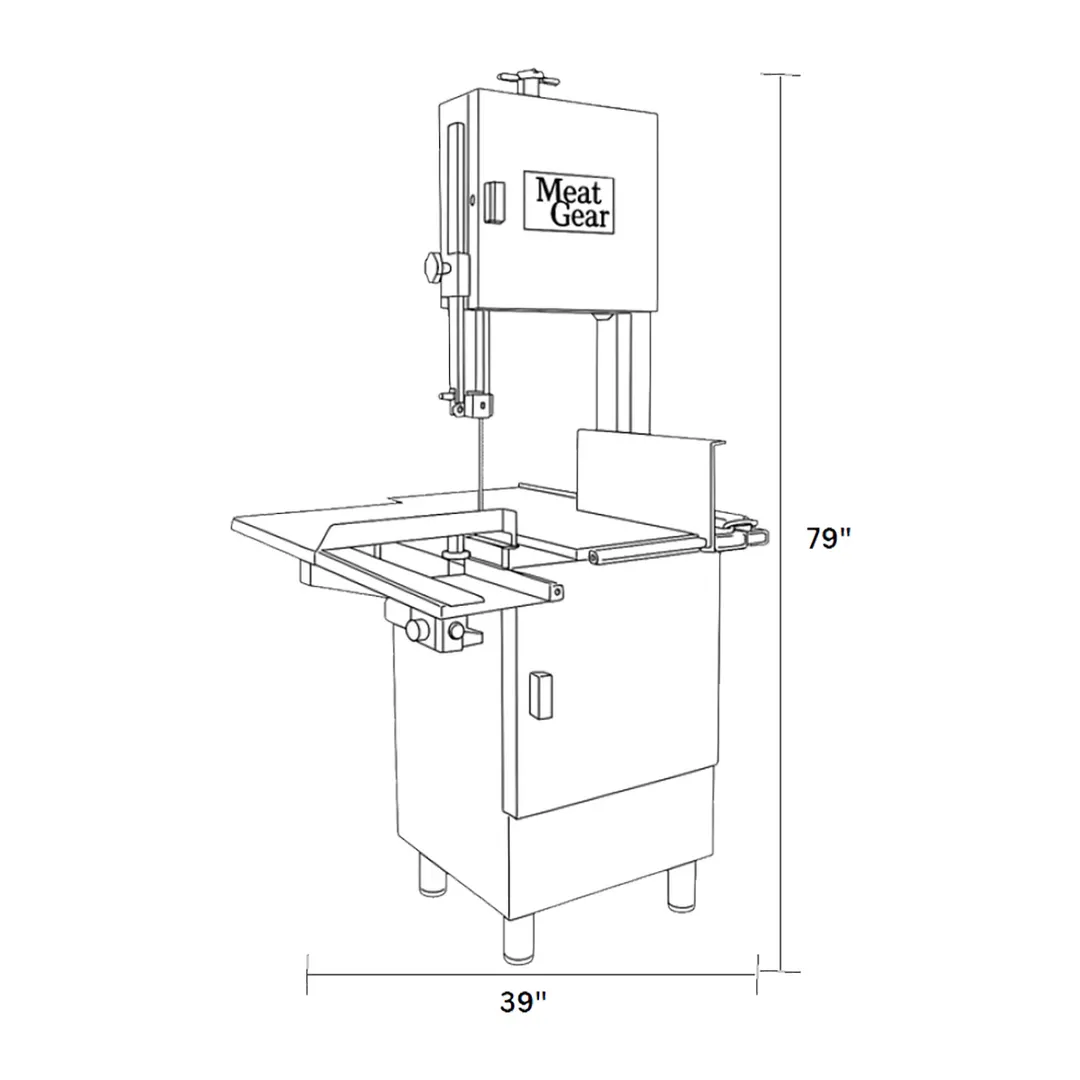 Concasse SIE295AIHER15HP1P (Model 295 Plus) 116" Meat Cutting Band Saw, 1.5 hp, 1-Ph