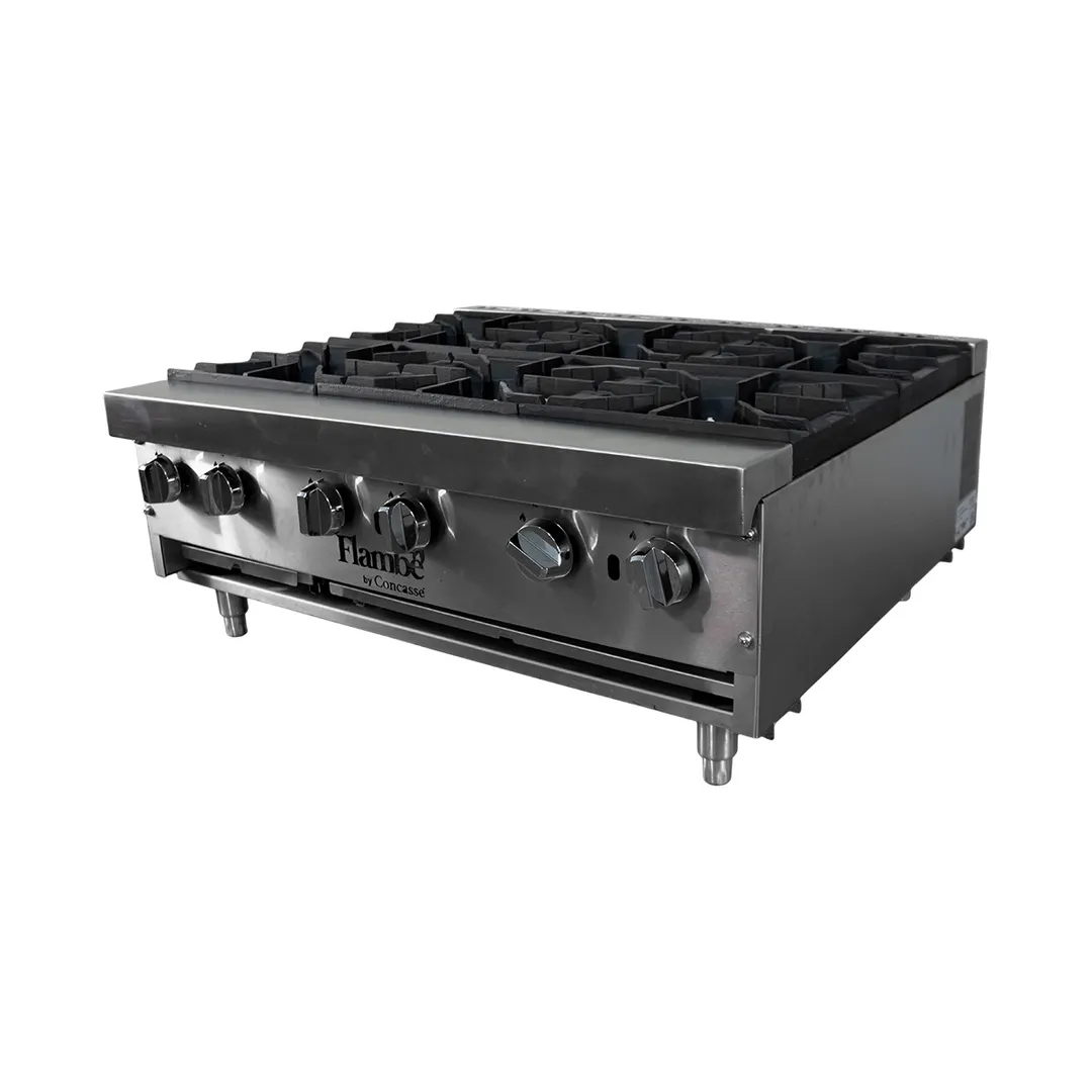 Concasse EESF6X36 Countertop Gas Charbroiler, (6) 30,000 Btu High Capacity Open Burners