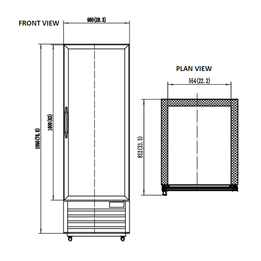 Valpro VP1F-23M 26" 1 Glass Door Freezer Merchandiser in White, 23 cu. ft., 2/5 hp