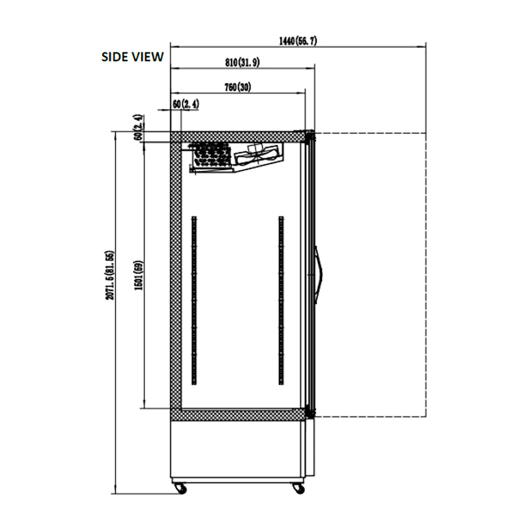 Valpro VP1F-23M 26" 1 Glass Door Freezer Merchandiser in White, 23 cu. ft., 2/5 hp