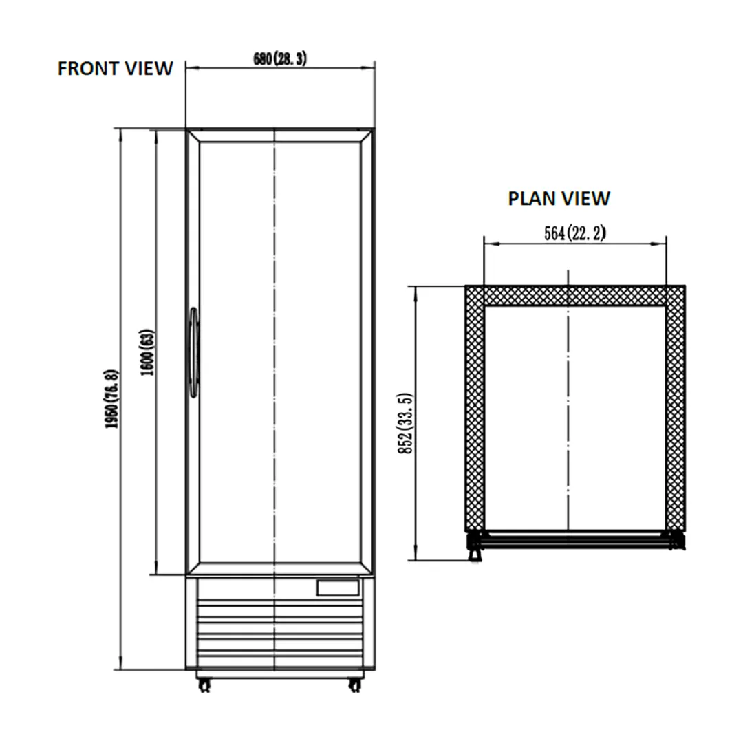 Valpro VP1R-23M 26" 1-Section Merchandiser Refrigerator w/ Swing Glass Door, 23 cu. ft.