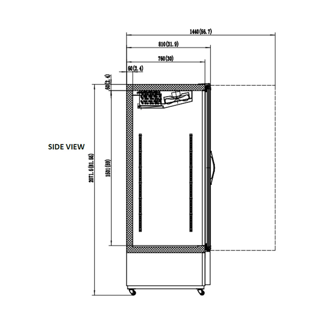 Valpro VP1R-23M 26" 1-Section Merchandiser Refrigerator w/ Swing Glass Door, 23 cu. ft.