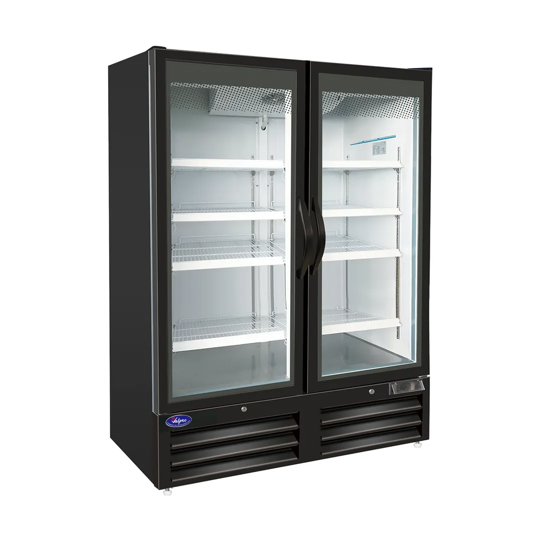 Valpro VP2R-48M 54" 2-Section Merchandiser Refrigerator w/ Swing Glass Door, 48 cu. ft.