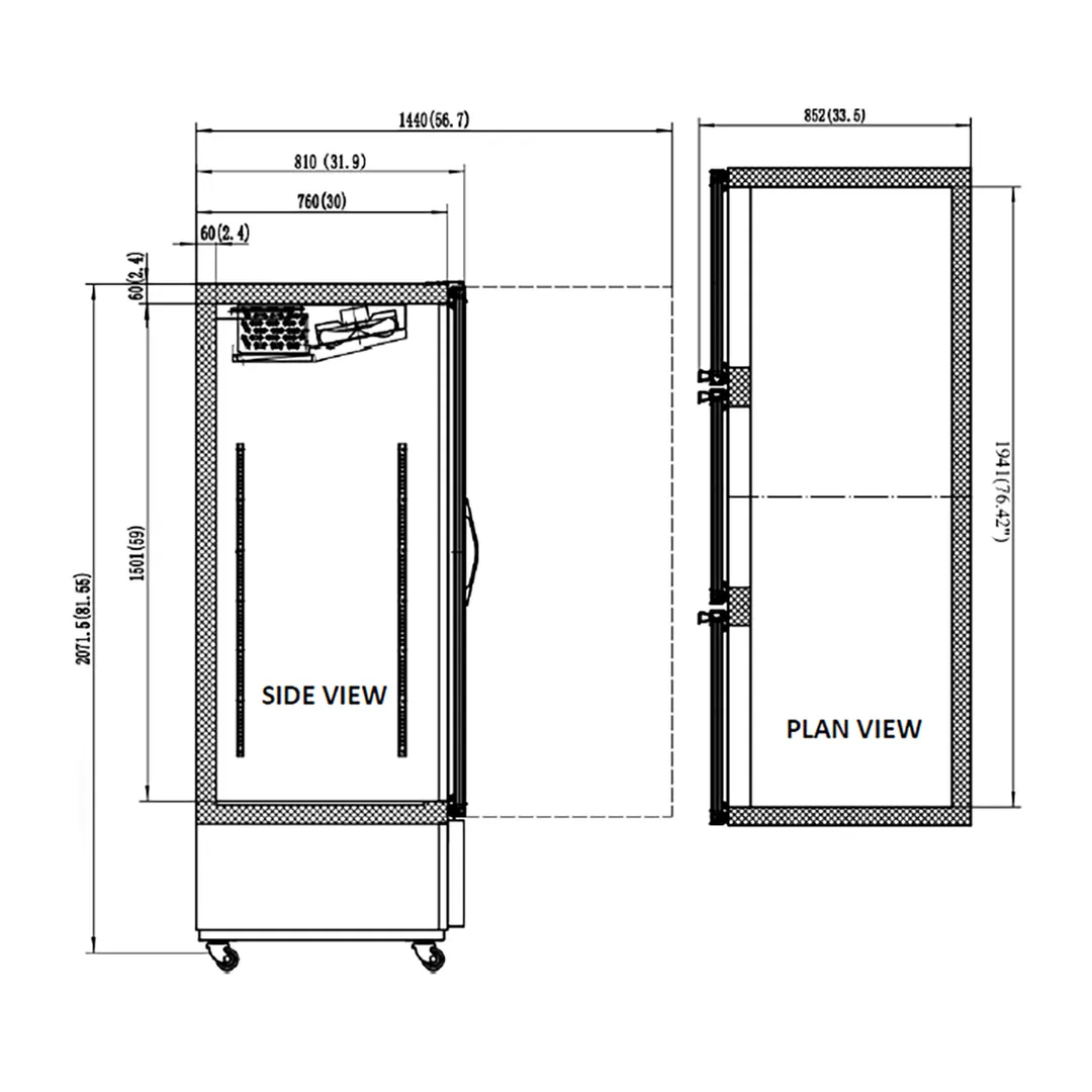 Valpro VP3F-72MDV 81" Three Glass Door Freezer Merchandiser in White, 72 cu. ft.