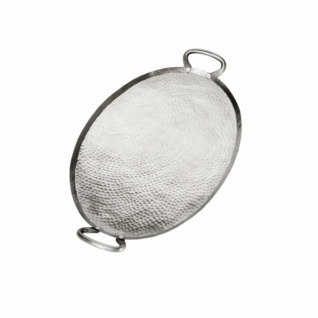 American Metalcraft G23 Griddle, Oval 23-3/4" x 13-3/4" x 1-3/4" Stainless Steel Hammered Finish