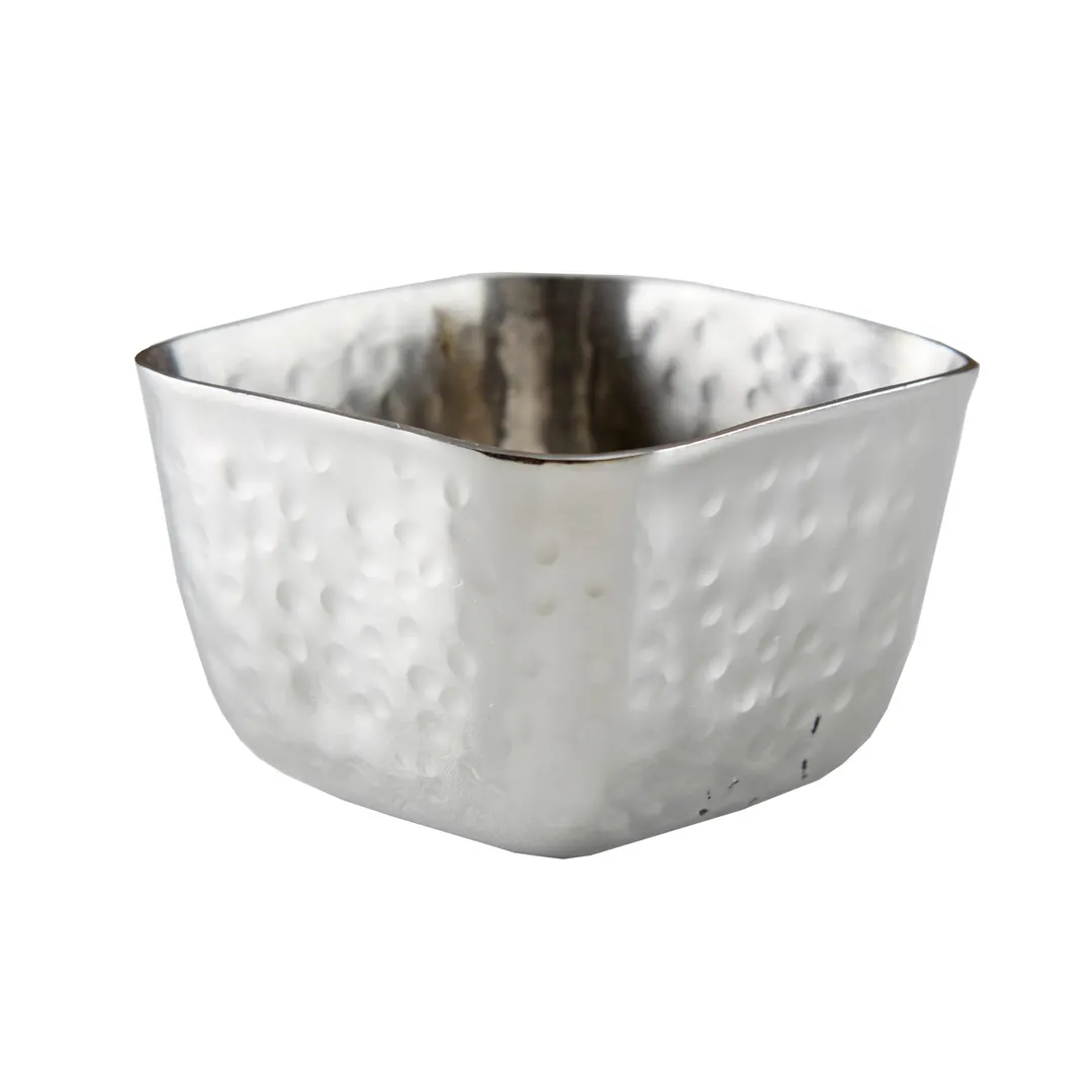 American Metalcraft HAMSC25 - Square Hammered Stainless Steel Sauce Cup 2.5 oz, 2-1/4" Sq x 1-1/4" H