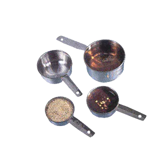 American Metalcraft MCL4 Measuring Cup Set 1/4, 1/3, 1/2 & 1 Cup Stainless Steel Handle Hanging