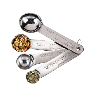 American Metalcraft MSSF75 Measuring Spoon Set 4-Piece Stainless Steel, 1 Tbsp/½ Tbsp/1 Tsp/½ Tsp