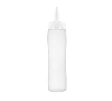 Carlisle 01377 Araven Squeeze Bottle, 17 oz Polyethylene, Clear/White Cap, 1Tip, Std HACCP Compliant