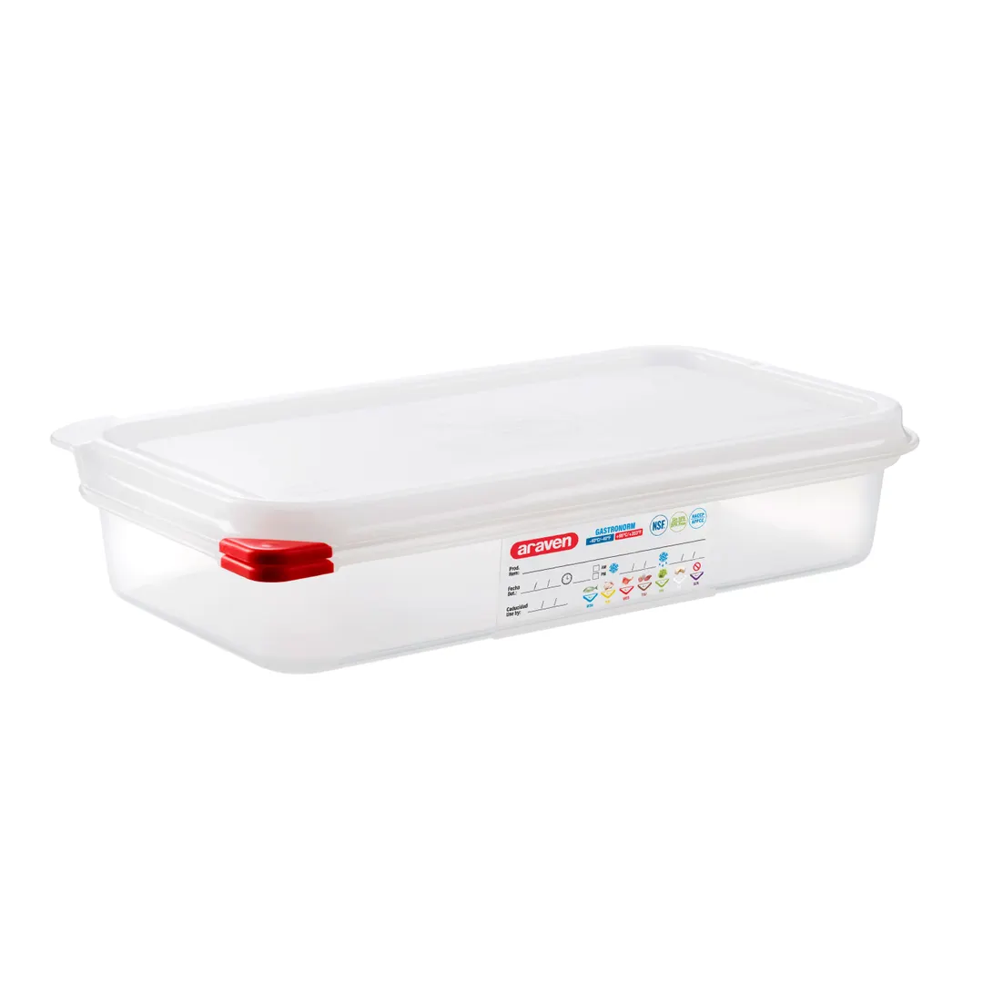 Carlisle 03029 Araven 2.6 Qt 1/3 Container, 12-3/4" x 6-15/16" x 2-1/2", PP, -40°F to 203°F