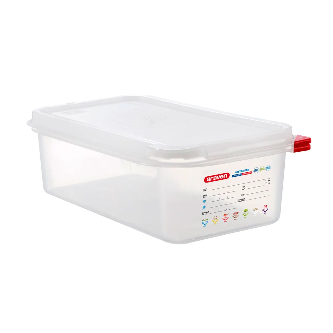 Carlisle 03030 - 4.2 Qt GN 1/3 Storage Container, 12-3/4" x 6-15/16" x 4", Clear PP, -40°F To 203°F