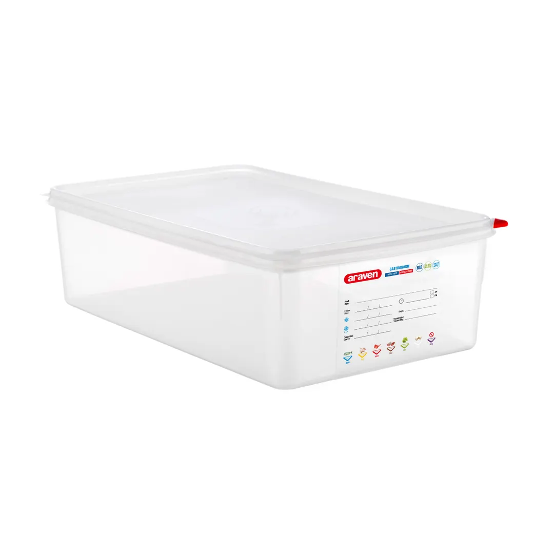 Carlisle 03037 - 22.2 Qt Polypropylene Container, 20-7/8" x 12-3/4" x 6", GN 1/1, Lid, NSF