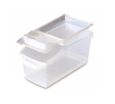 Carlisle 09308 Food Storage Container, 3‑Gal Clear PP, 18‑7/8" x 9‑1/8" x 8‑7/8", Front Handle & Lid