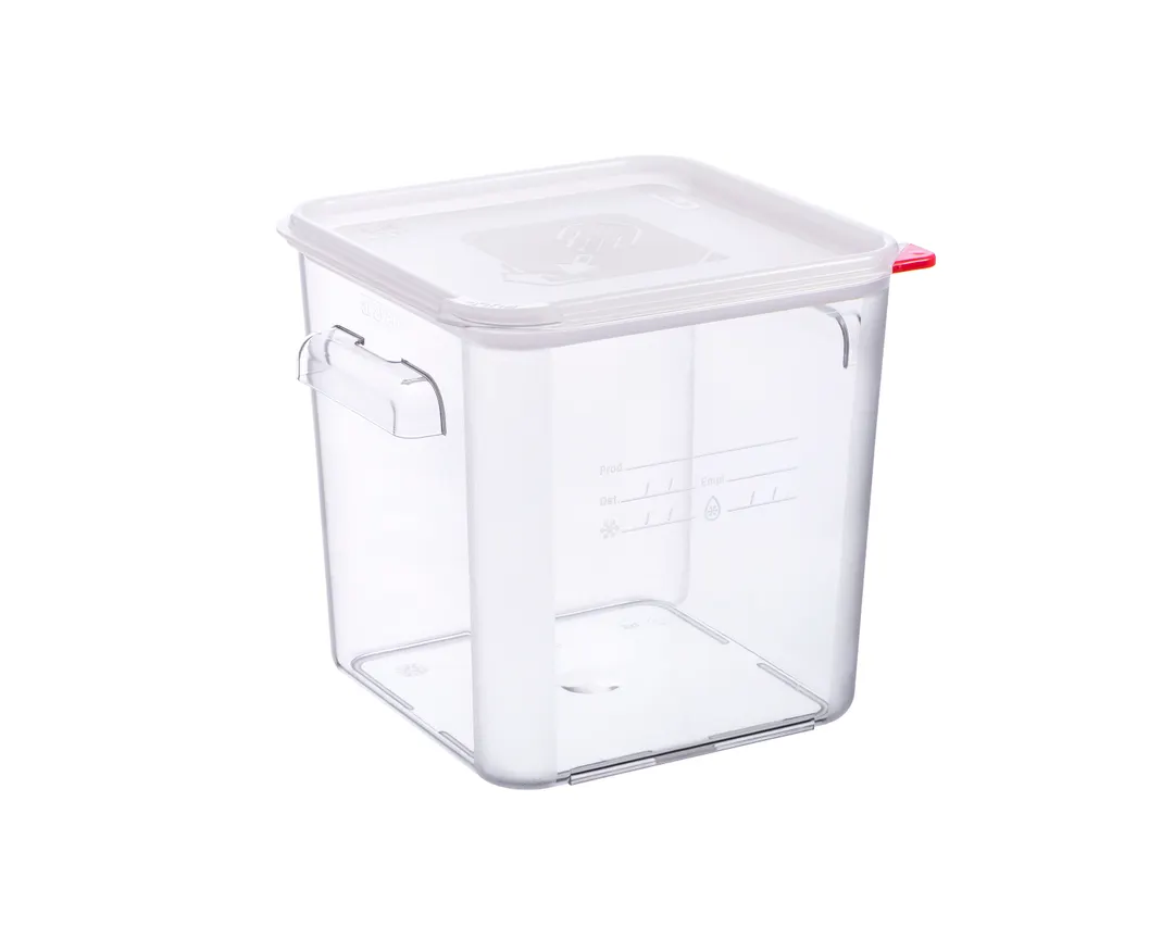 Carlisle 31856 19‑Quart Square Clear PP Container with Airtight Lid 11‑1/4"W x 11‑1/4"D x 12‑5/8"H