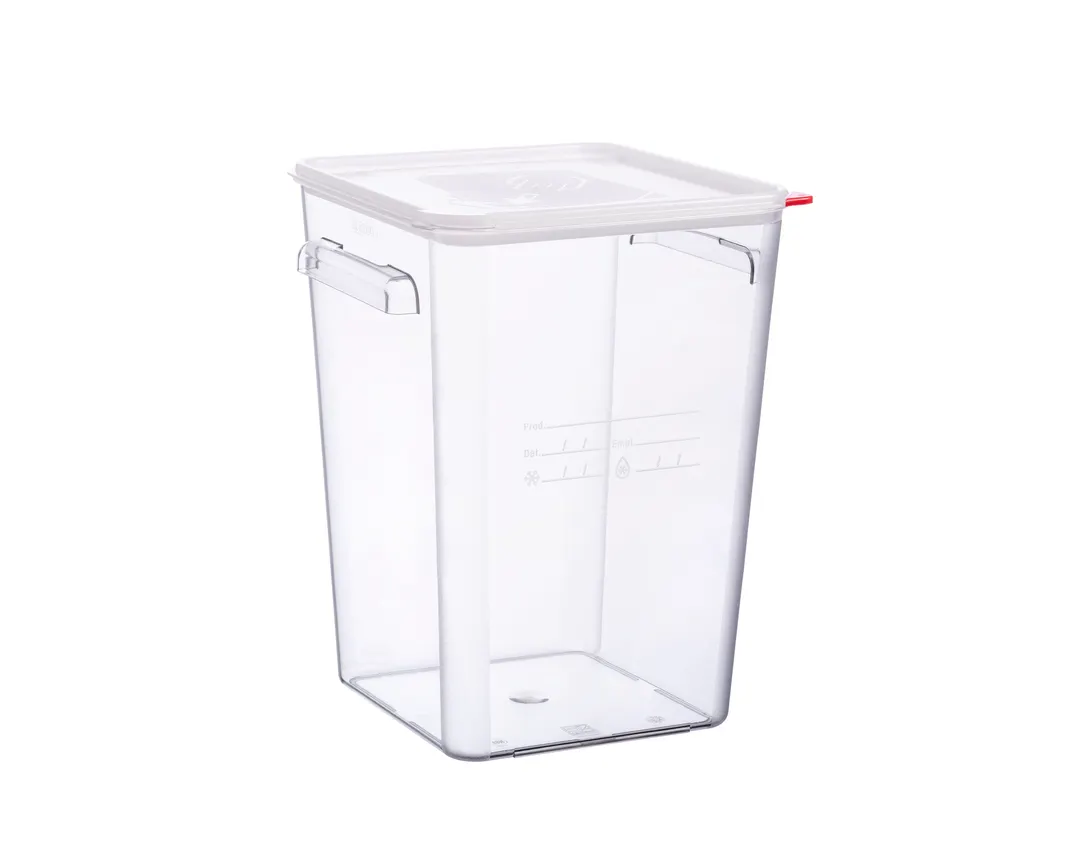 Carlisle 31857 - 23 Qt Square Container with Lid, Clear PP, 11-1/4" W x 11-1/4" D x 15-3/4" H