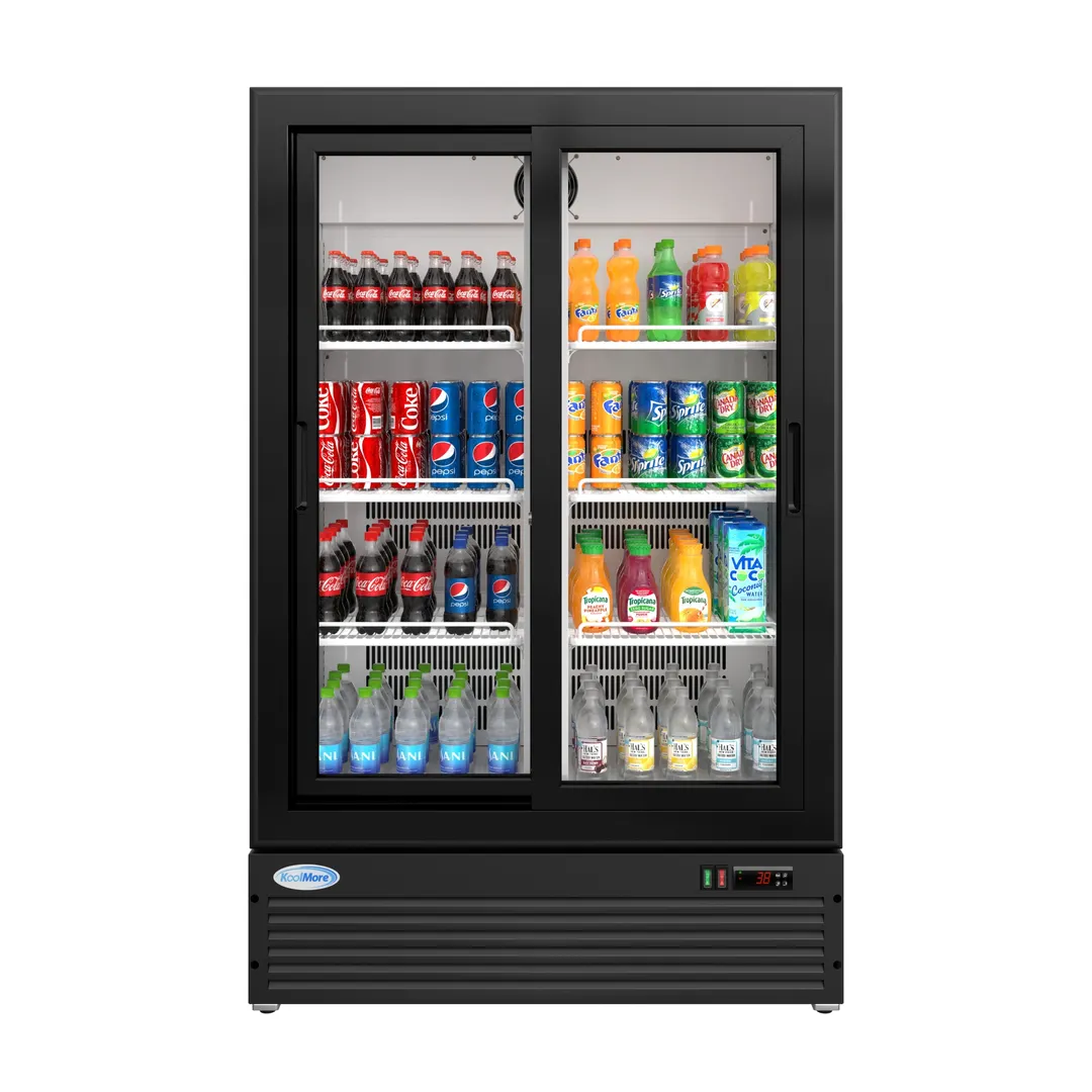 Koolmore KM-AEM2-10CSL Refrigerator, 35"W x 55.6"H, 10 cu ft, Black Finish, Dual Low‑E Glass Doors