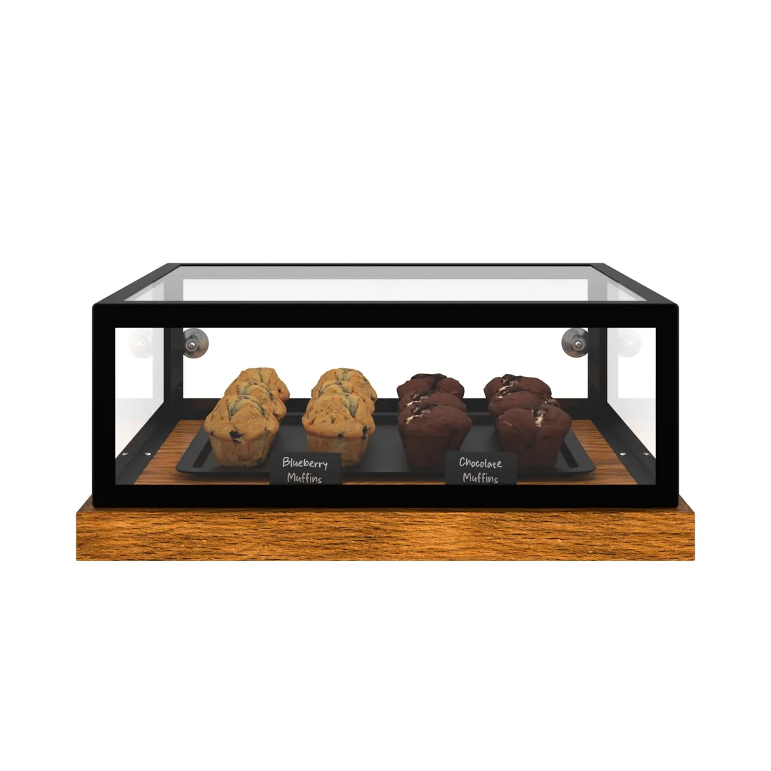 Koolmore KM-BDW-20MUF 20" Wide Muffin Display Case, Black Frame, 1 Shelf, Glass Doors