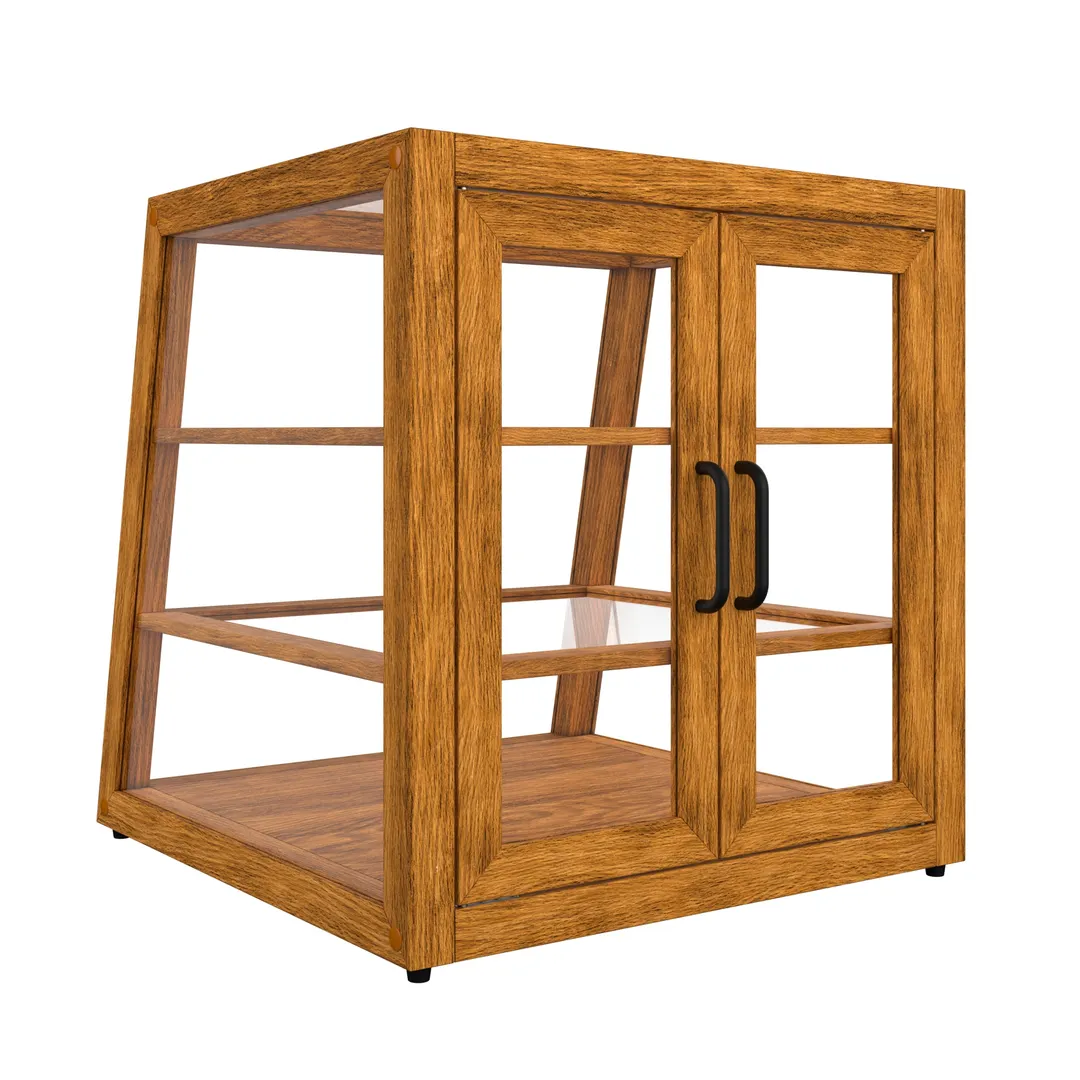 Koolmore KM-BDW-21SLL 18.2"W x 14.4-18.4"D x 17.6"H Slanted Bakery Display Case, 3 Shelves