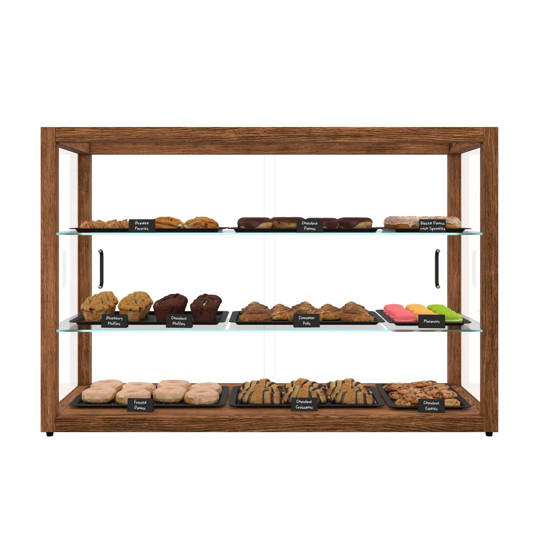 Koolmore KM-BDW-42D Bakery Display Case, 39.2"W x 14.2"D x 24.7"H, 8.0 cu ft, 3 glass shelves