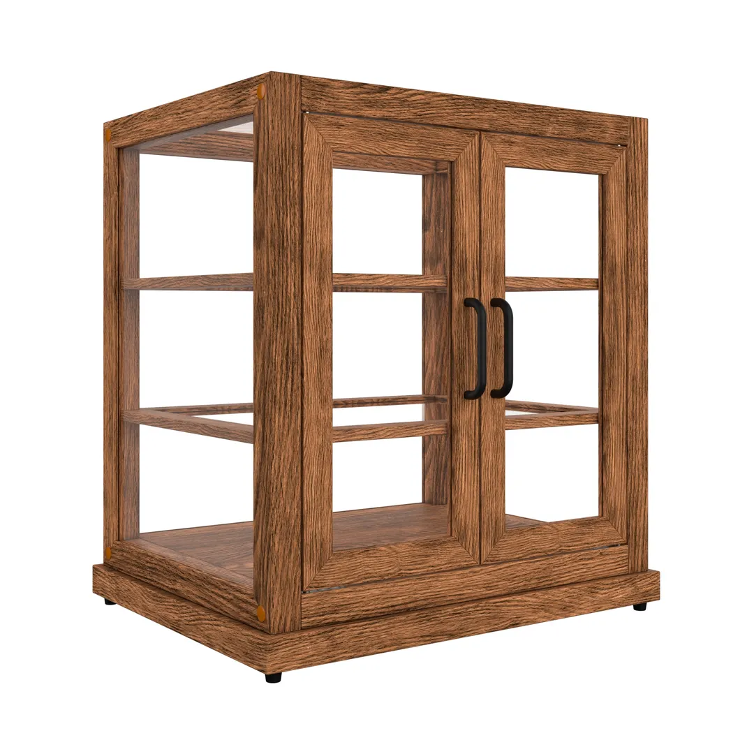 Koolmore KM-BDW-4CUD Bakery Display Case, 21.5"W x 13.4"D x 17.5"H, 4.0 cu ft, shelves, wood finish