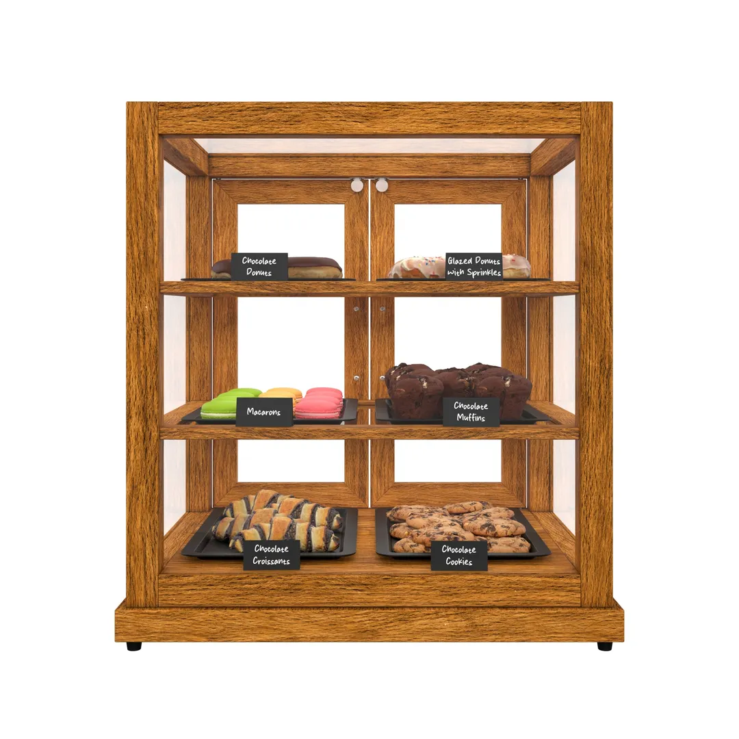 Koolmore KM-BDW-4CUL Bakery Display Case 21.5"W x 13.4"D x 17.5"H, 4.0 cu ft, 3 Glass Shelves, Doors