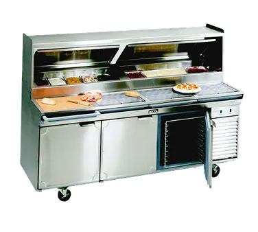 La Rosa 2586-PTB 86" 3-Door Refrigerated Pizza Prep Table, 11 Pans