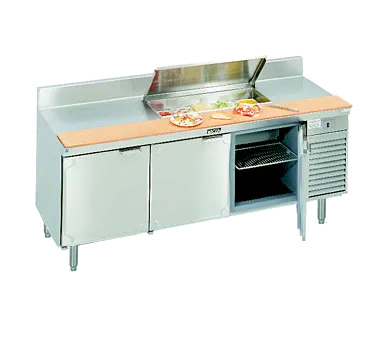 La Rosa Refrigeration L-12186-32 86" 3-Door Sandwich and Salad Prep Table, 10 Pans, Stainless Steel