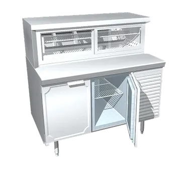 La Rosa Refrigeration L-34174-23-28 Display Case, 74" x 23", Glass Doors, 2 Shelves, 115V 1/3 HP