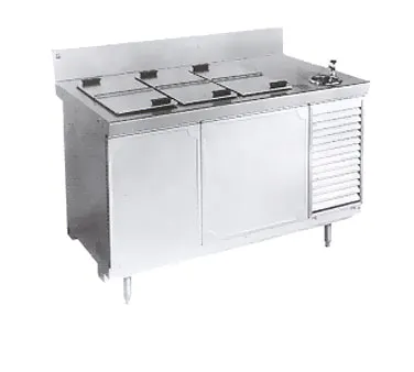 La Rosa L-40168-32 Ice Cream Dipping Cab, 68"x32", 8-Hole 16 X 3-Gal Tubs Selfcontained 115V 1/3 HP