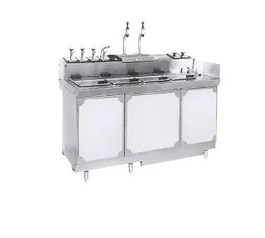 La Rosa Refrigeration L-45172 Dipping Cabinet 72" x 32" 12 x 3-gal 304 SS Remote Arms & Syrup Rail