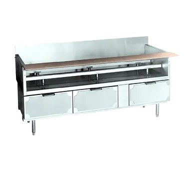 La Rosa L-75178-26 78" 4 Drawers Refrigerated Chef Base, Steel Top, 1/4 HP Compressor, Cutting Board