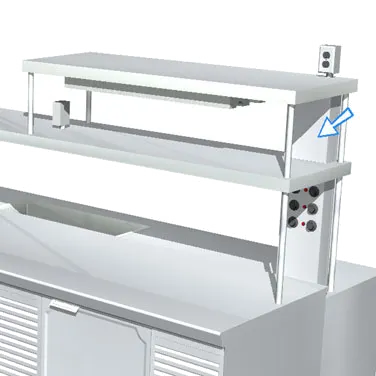 La Rosa Refrigeration L-90178-A S.Steel Utility Chase Way from Countertop Through Overshelves