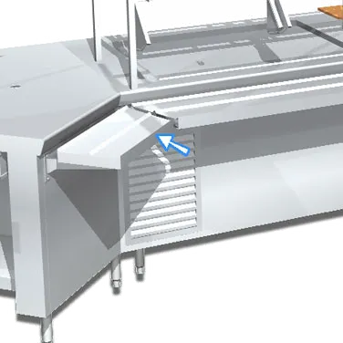 La Rosa Refrigeration L-90181-B1 Tray Slide, solid, miter corner (inside)