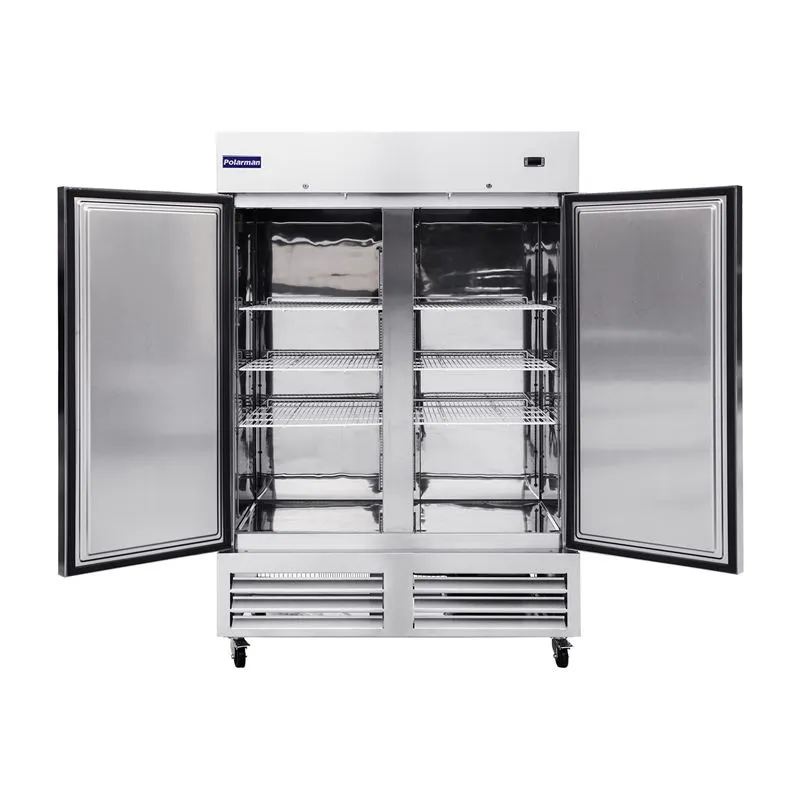 Polarman PLM-54RS 54" 2-Solid Door Reach-In Refrigerator, 49 cu. ft., Bottom Mounted, Stainless Steel