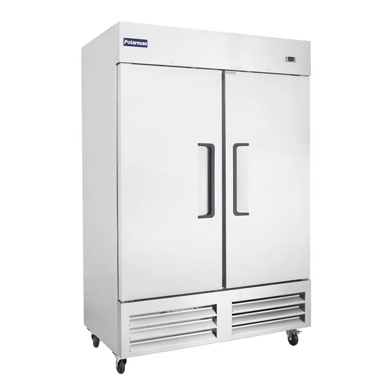 Polarman PLM-54RS 54" 2-Solid Door Reach-In Refrigerator, 49 cu. ft., Bottom Mounted, Stainless Steel