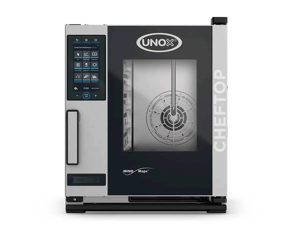 Unox XACC-0513-MPLM Half Size 5 Pan Electric Combi Oven w/ Touchscreen, Left-to-Right Door, 208/240V