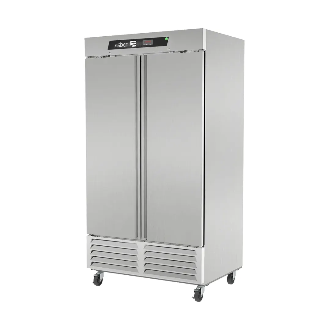 Asber ARR-37-H 32" 2-Solid Door Reach-In Refrigerator, 37 cu. ft., Bottom Mounted