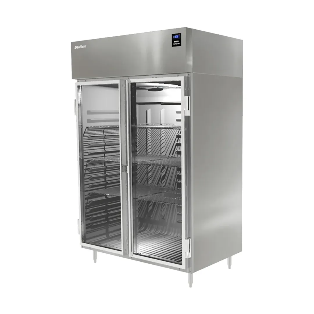 Delfield 6051XL-G 72" 2-Glass Door Reach-In Refrigerator, 33.2 cu. ft., Top Mounted