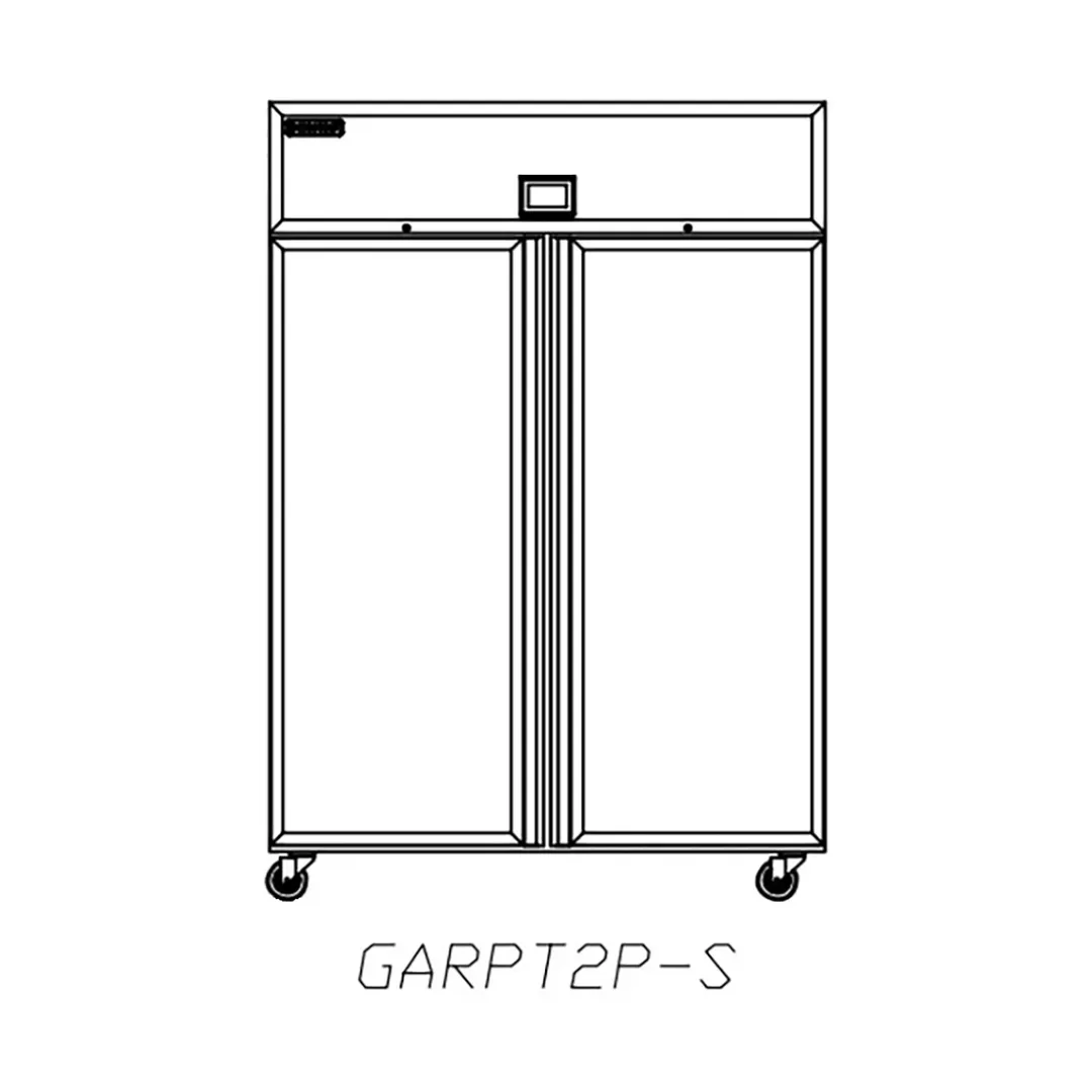 Delfield GARPT2P-S 72" 4-Solid Door Pass Thru Refrigerator, 50 cu. ft., Top Mounted