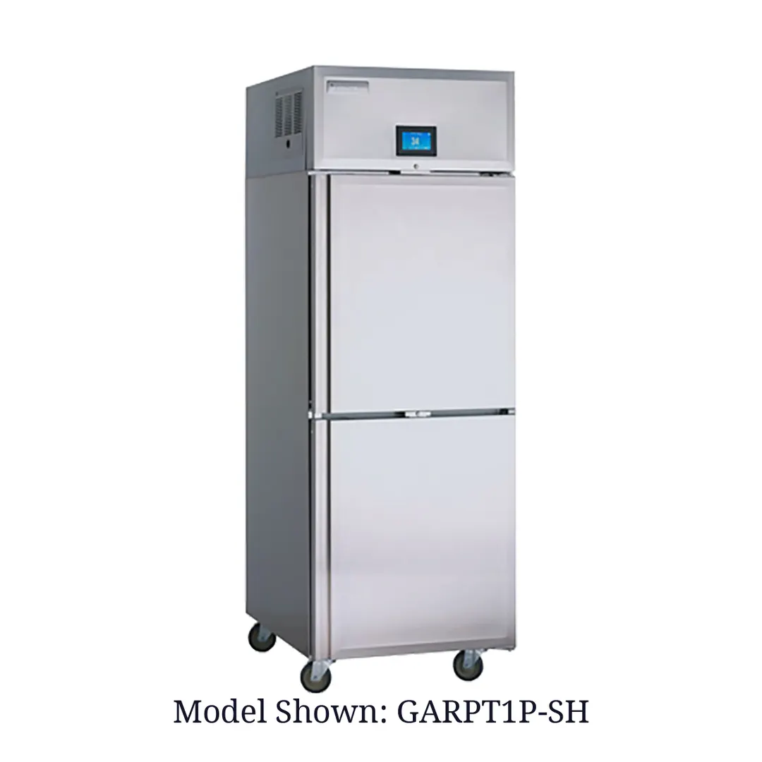 Delfield GARPT2P-SH 72" 8-Half Solid Door Pass Thru Refrigerator, 50 cu. ft., Top Mounted